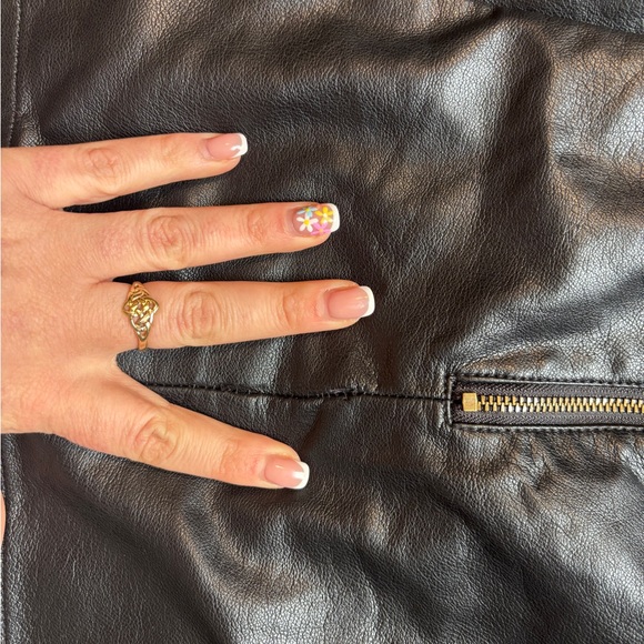 Anthro Black Leather Skirt - Picture 4 of 8